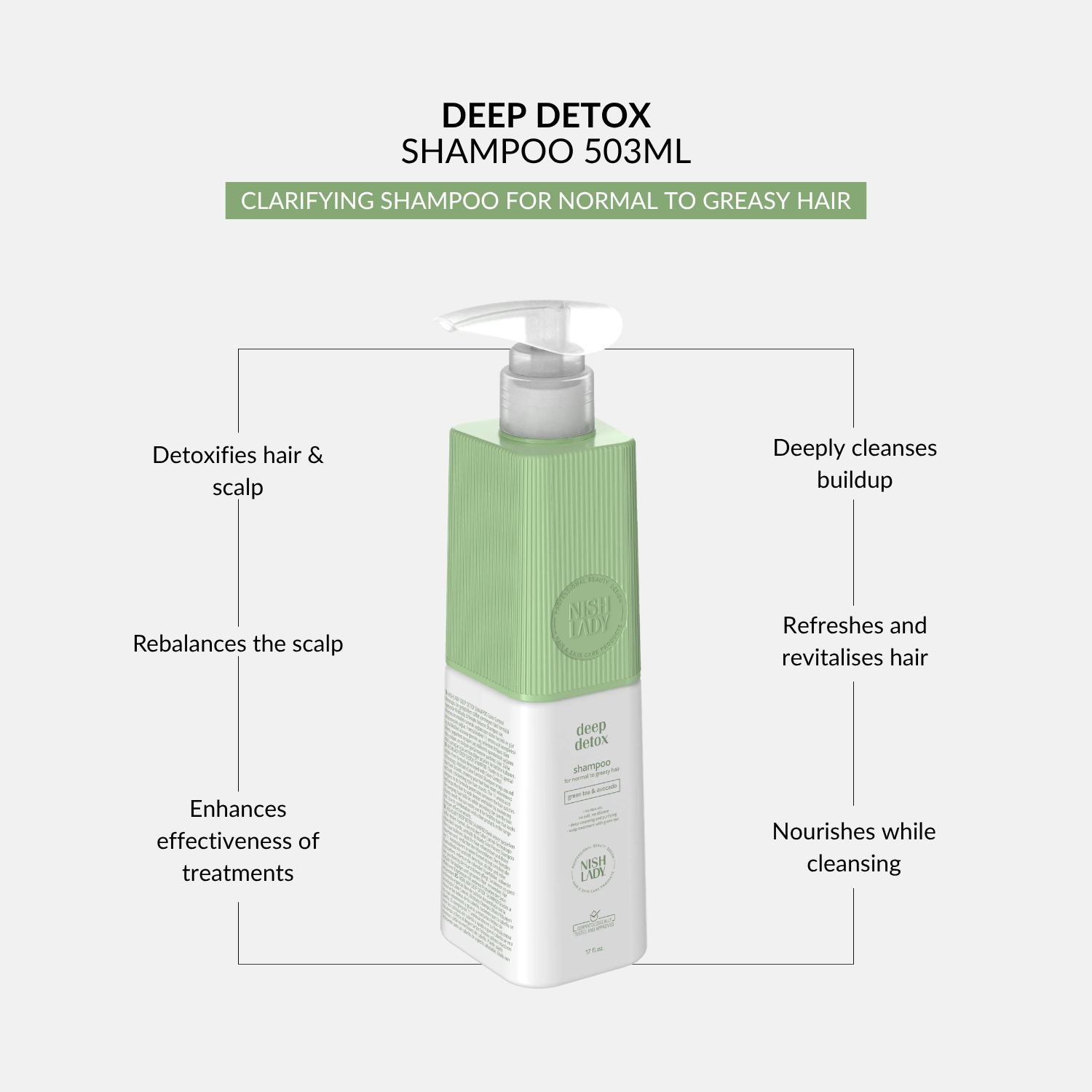 NishLady Deep Detox Shampoo - 503ml