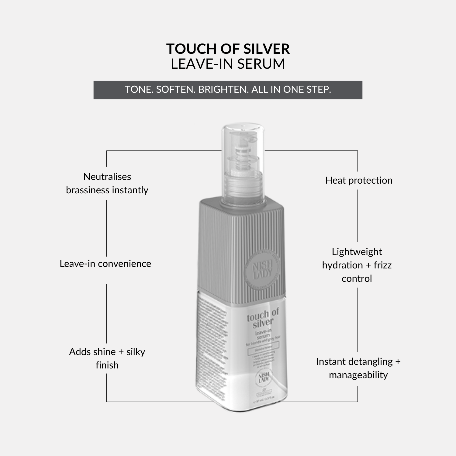 NishLady Touch Of Silver Leave-In Serum- 97ml