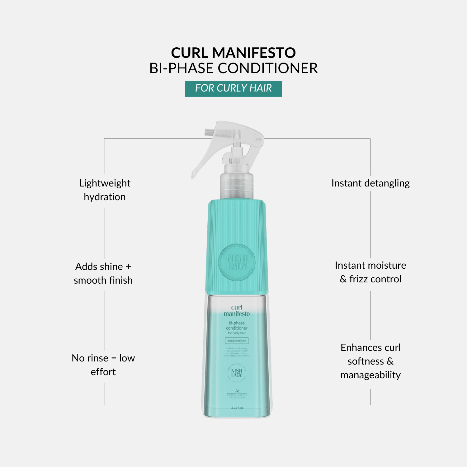 NishLady Curl Manifesto Bi-Phase Conditioner – 386ml