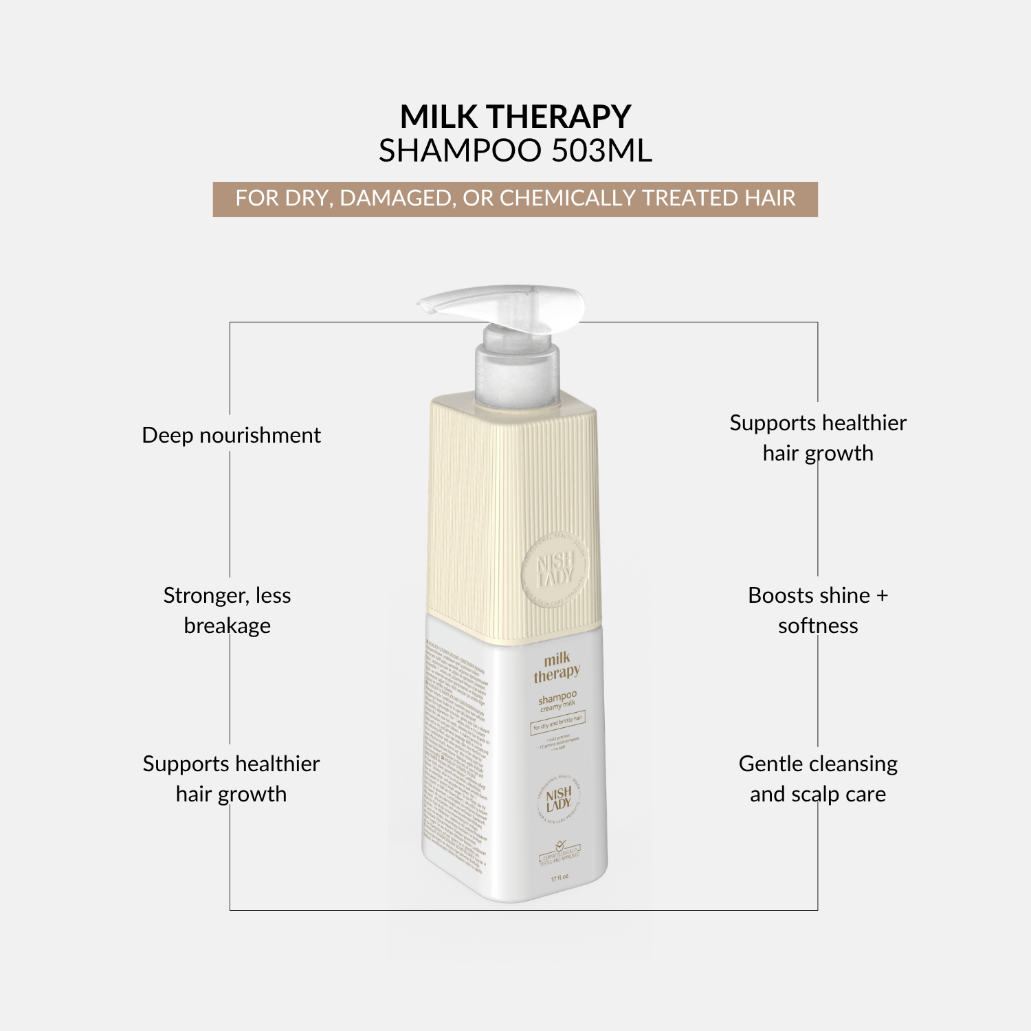 NishLady Milk Therapy Shampoo – 503ml