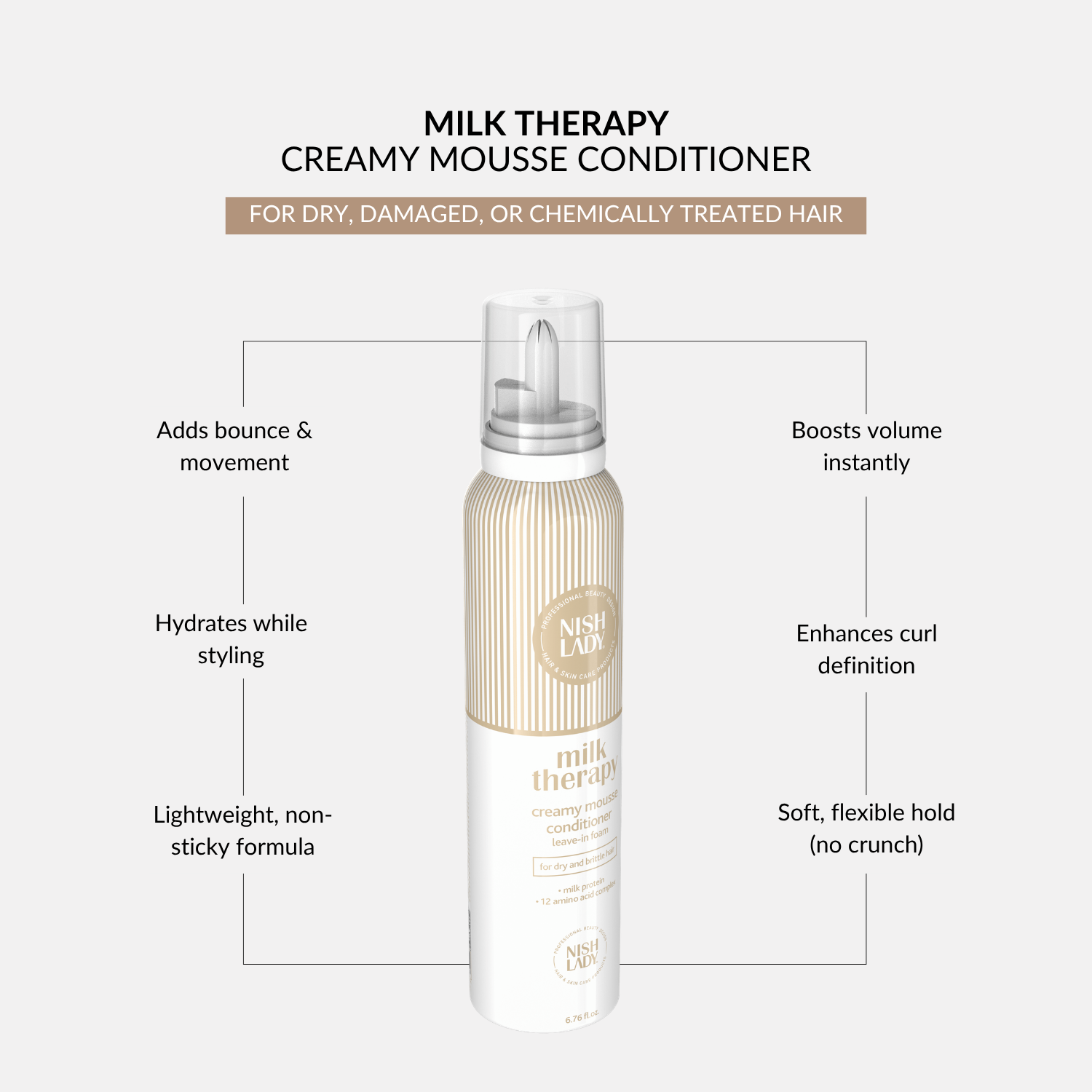 NishLady Milk Therapy Creamy Mousse – 200ml