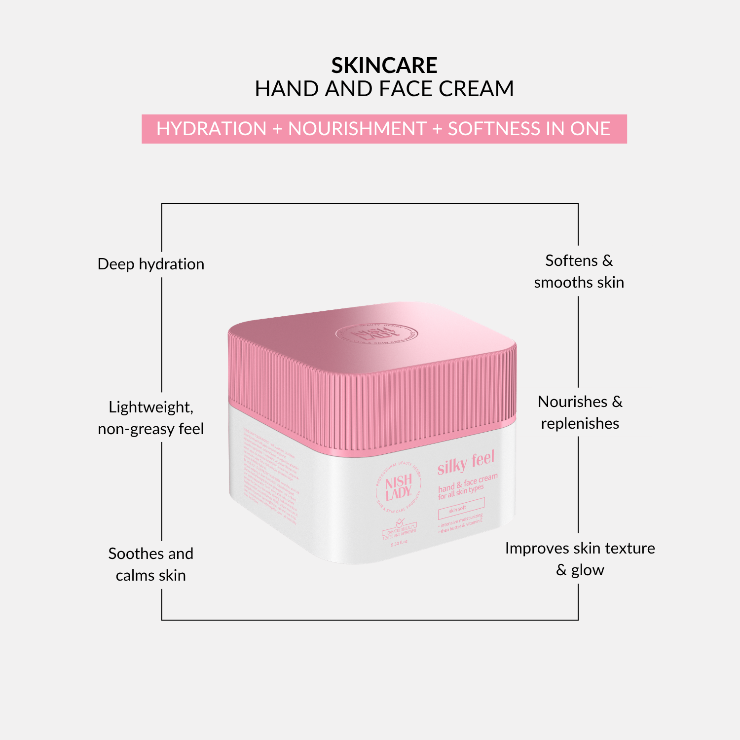 NishLady Silky Feel Hand & Face Cream - 275ml