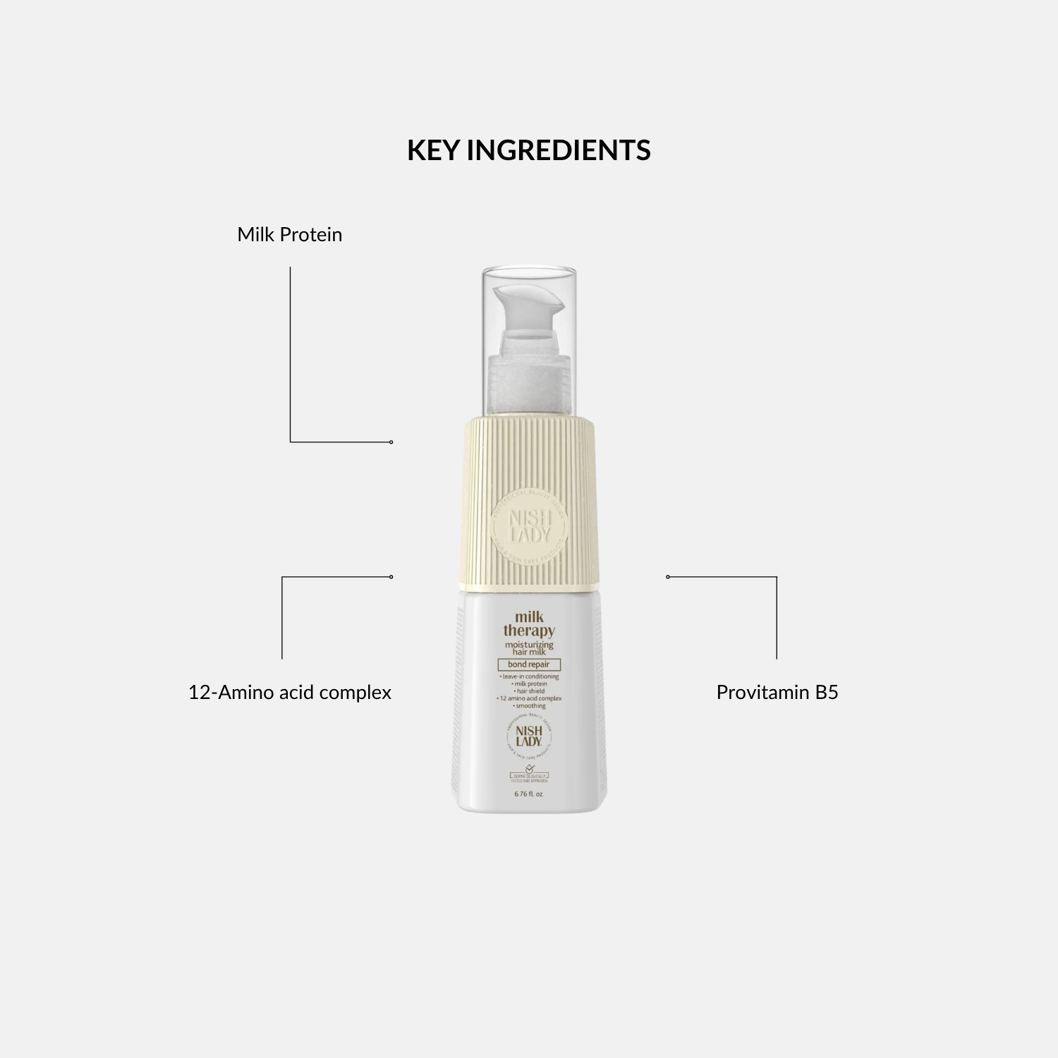 NishLady Milk Therapy Moisturizing Hair Milk Bond Repair – 200ml