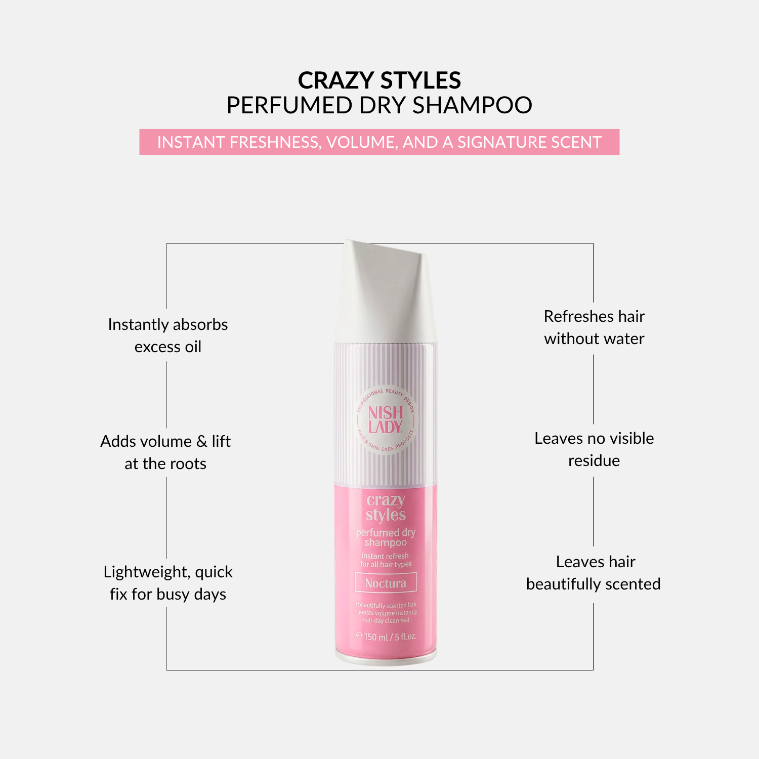 NishLady Perfume Dry Shampoo - Noctura