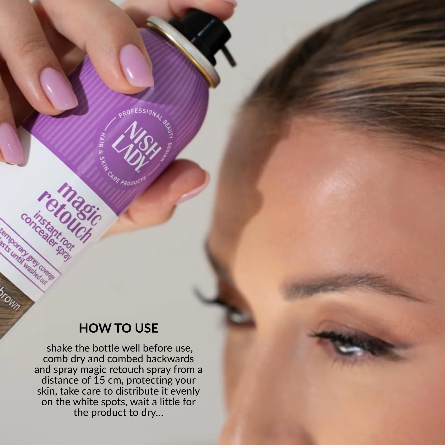 NishLady Root Spray Light Brown - 100 ML