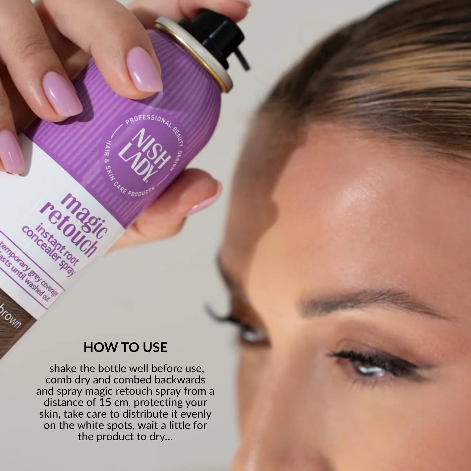 NishLady Root Spray Medium Brown - 100 ML