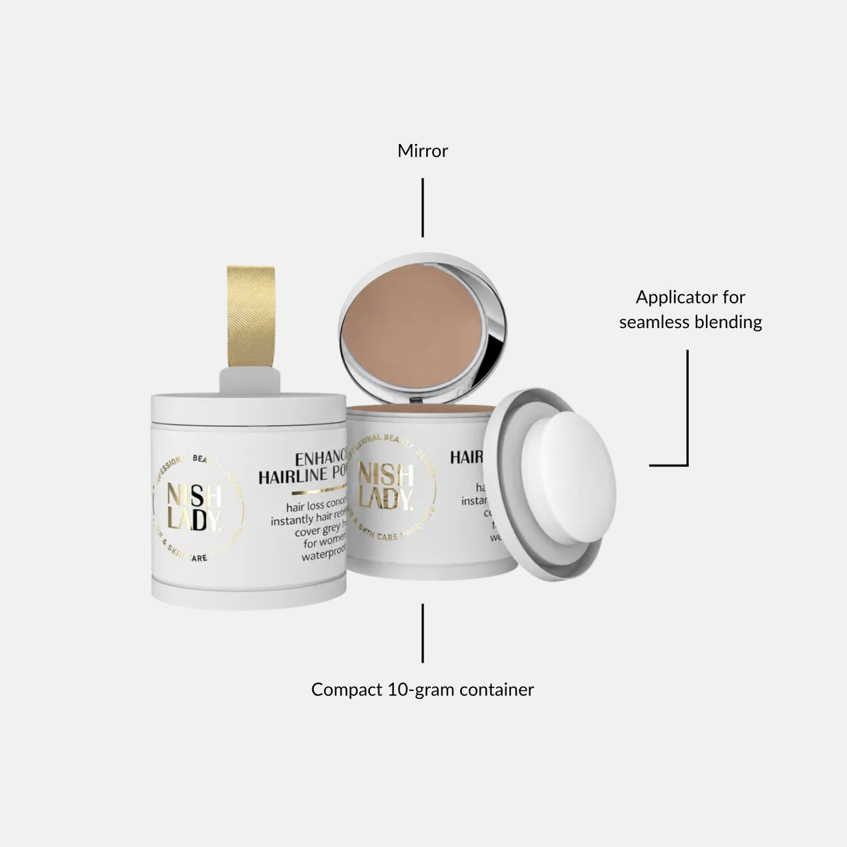 Nishlady Hairline Powder Light Brown-10gr