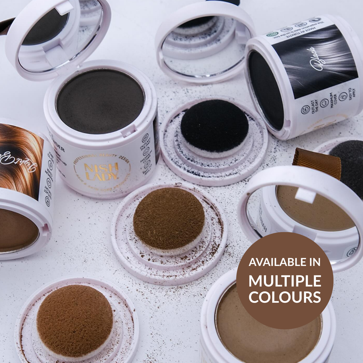 Nishlady Hairline Powder Medium Brown-10gr
