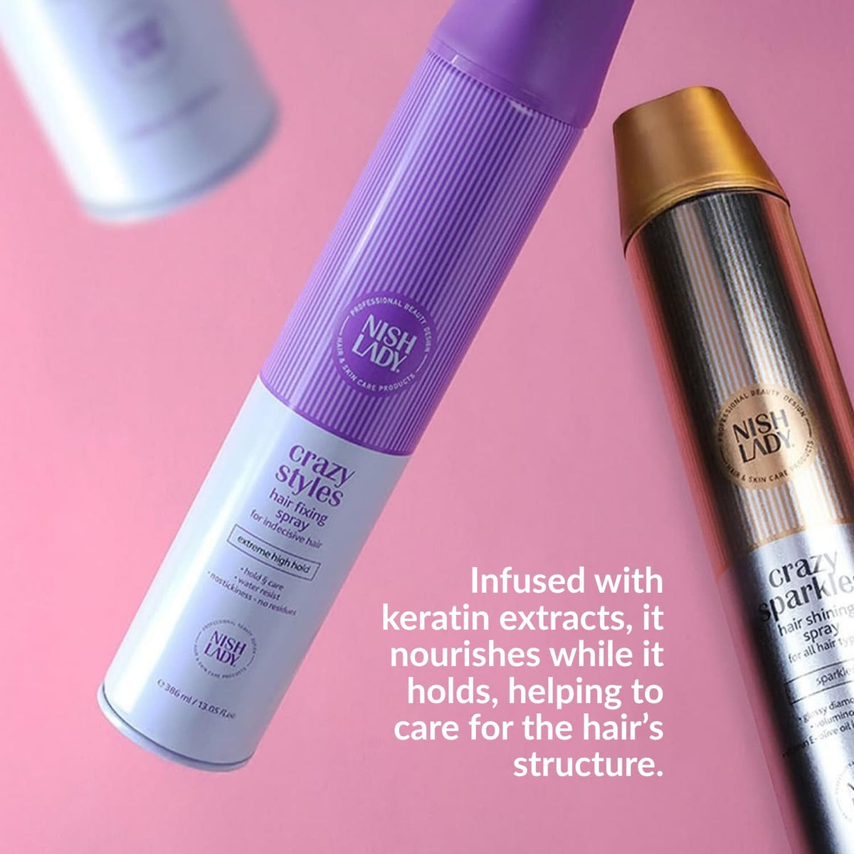 NishLady Styling Fixing Spray - 386ml